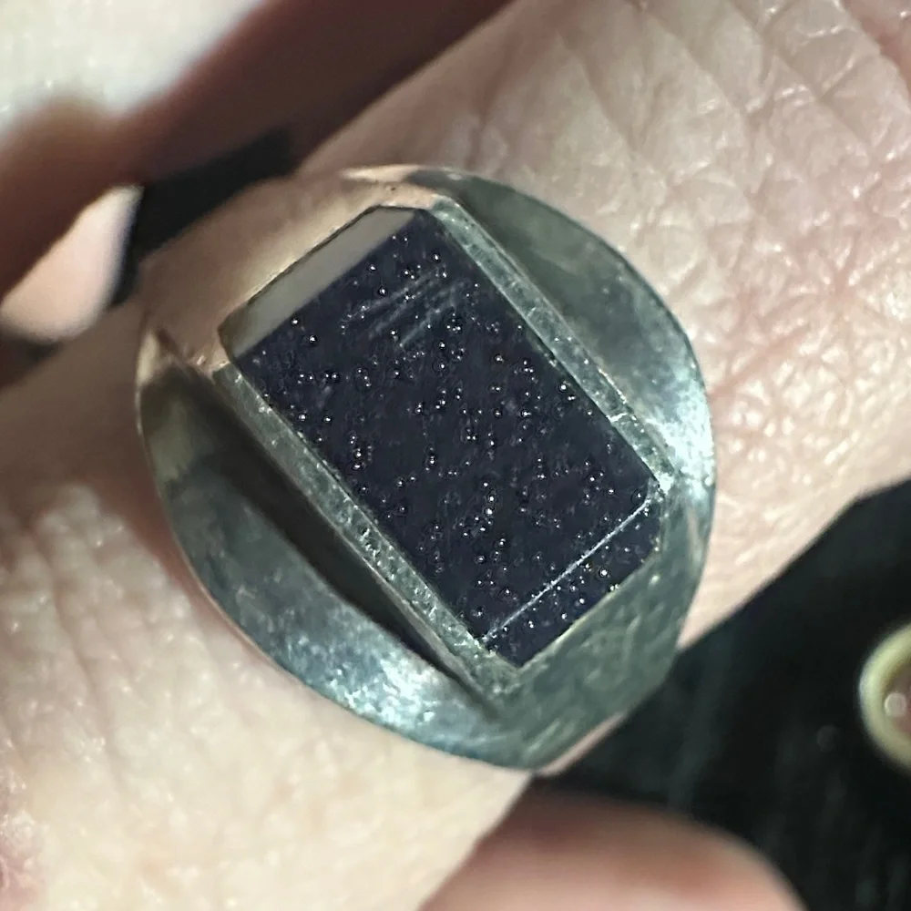 Silver and Blue Goldstone exquisite Ring